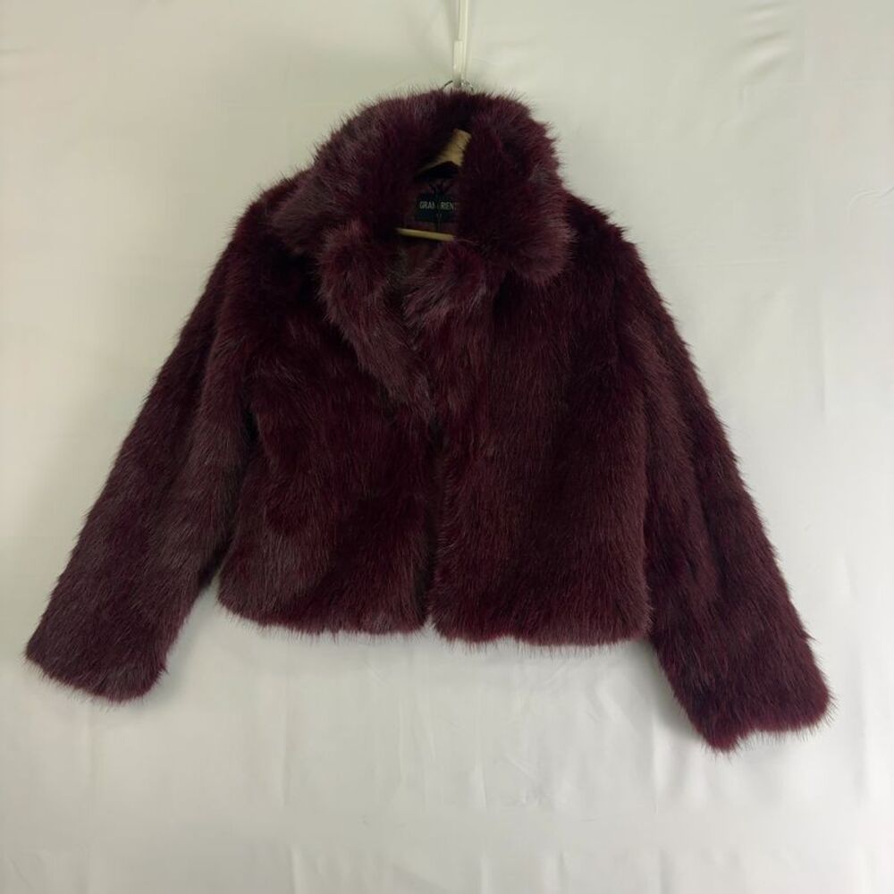 Gran Oriente Elegant Burgundy Faux Fur shaggy wom
